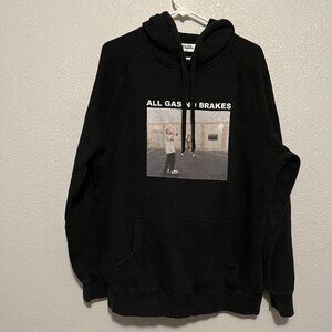 All Gas No Brakes Black Hooded Graphics Sweatshirt Size  XL